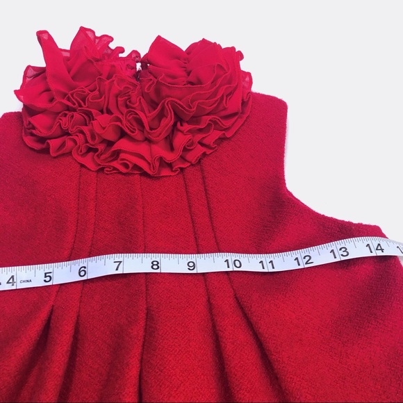 Boutique Wool blend Christmas dress with ruffles - Picture 4 of 8